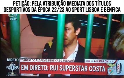 Pela atribuição imediata dos títulos desportivos da época 22/23 ao Sport Lisboa e Benfica