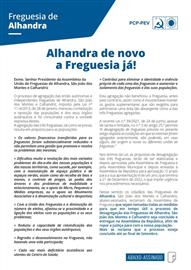 Alhandra de novo a Freguesia Já!