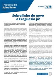 Sobralinho de novo a Freguesia Já!