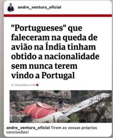 Indignação pelas palavras proferidas pelo André Ventura
