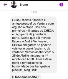 Mensagem de Ódio e de Ditadura